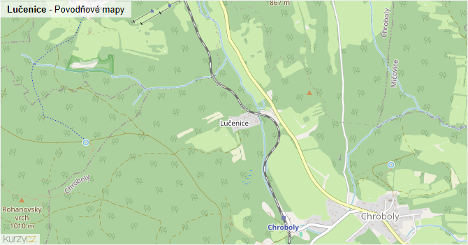 Lučenice - záplavové mapy stoleté vody