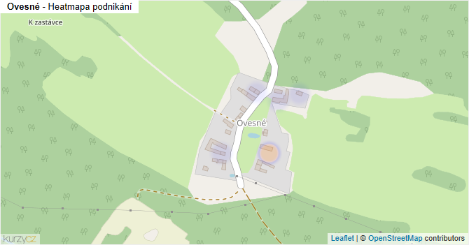 Ovesné - mapa podnikání