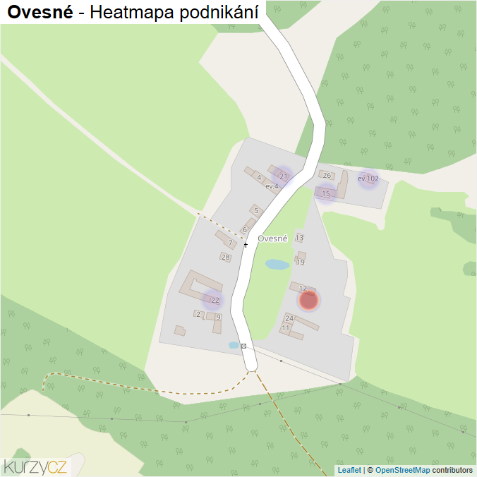 Mapa Ovesné - Firmy v části obce.