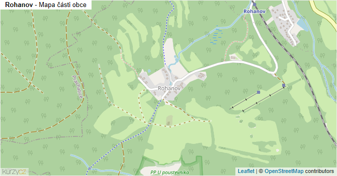 Rohanov - mapa části obce