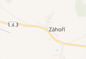 Záhoří v obci Chroboly - mapa části obce