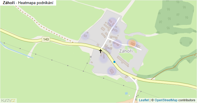 Záhoří - mapa podnikání