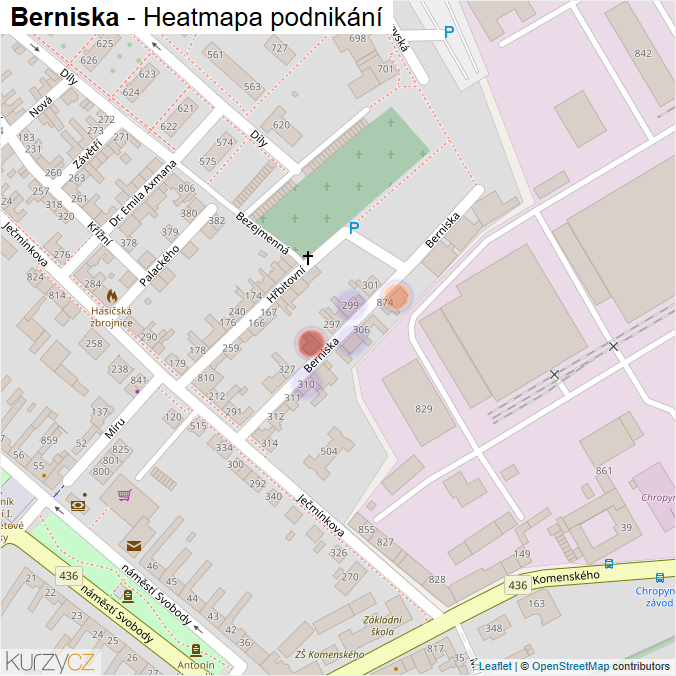 Mapa Berniska - Firmy v ulici.