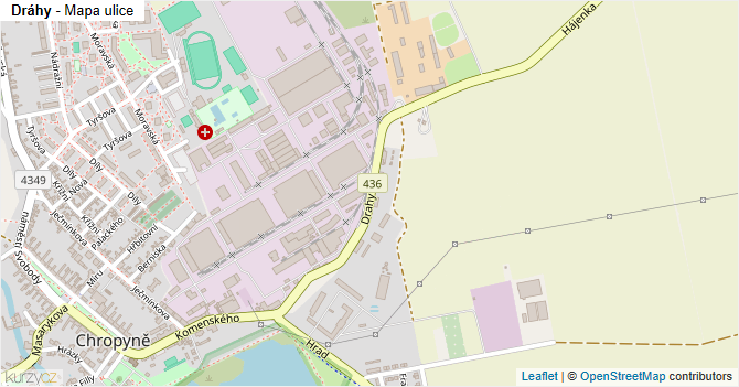 Dráhy - mapa ulice