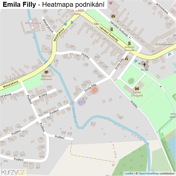 Mapa Emila Filly - Firmy v ulici.