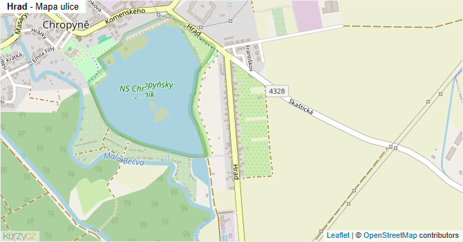 Hrad - mapa ulice