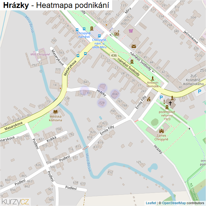 Mapa Hrázky - Firmy v ulici.