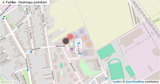 J. Fučíka - mapa podnikání