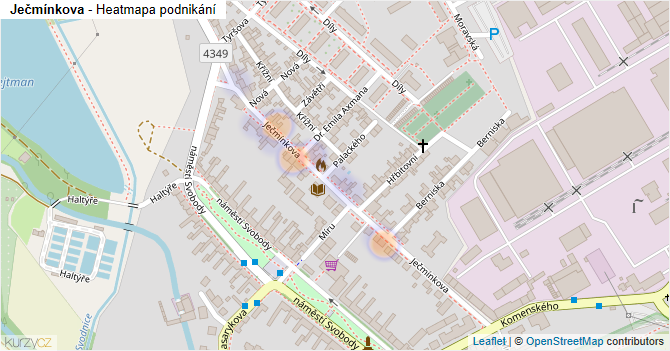 Ječmínkova - mapa podnikání