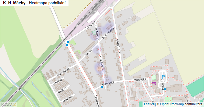 K. H. Máchy - mapa podnikání