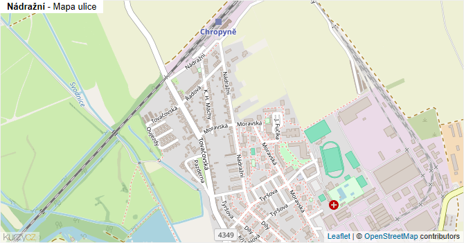 Nádražní - mapa ulice