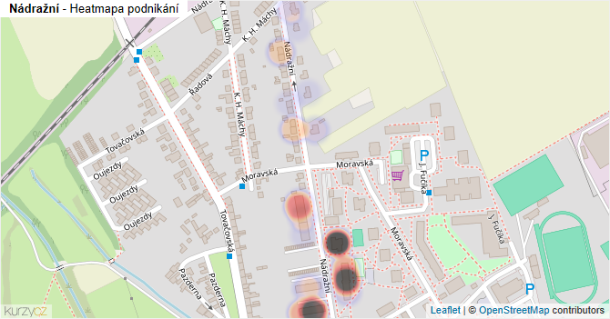 Nádražní - mapa podnikání