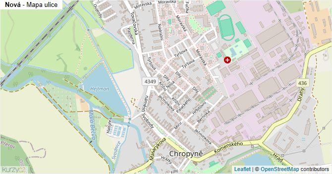 Nová - mapa ulice