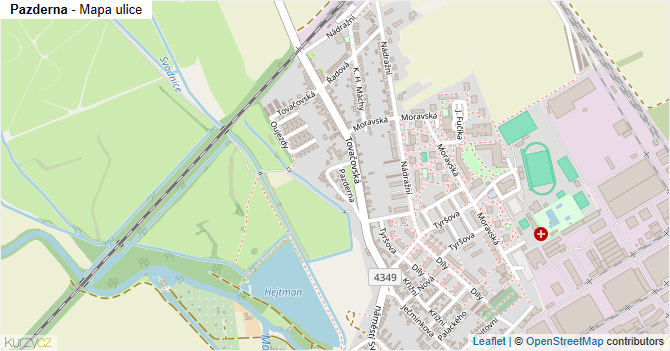 Pazderna - mapa ulice