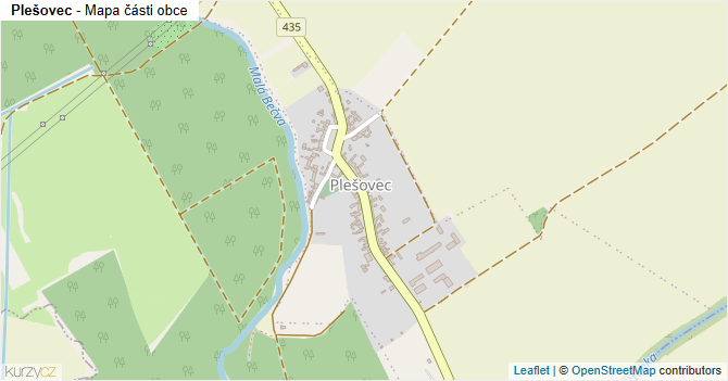 Plešovec - mapa části obce