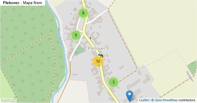 Plešovec - mapa firem