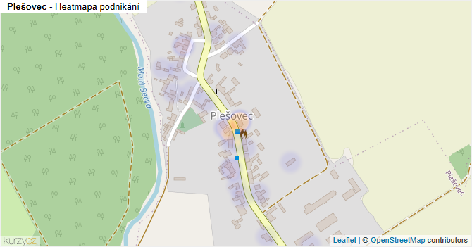 Plešovec - mapa podnikání
