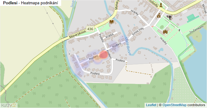 Podlesí - mapa podnikání