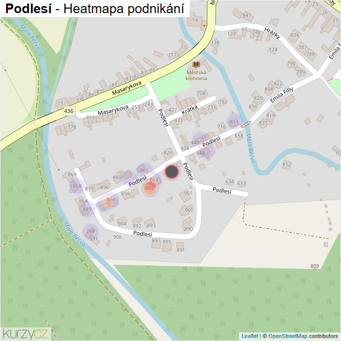 Mapa Podlesí - Firmy v ulici.