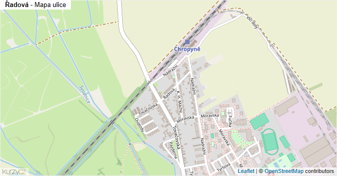 Řadová - mapa ulice