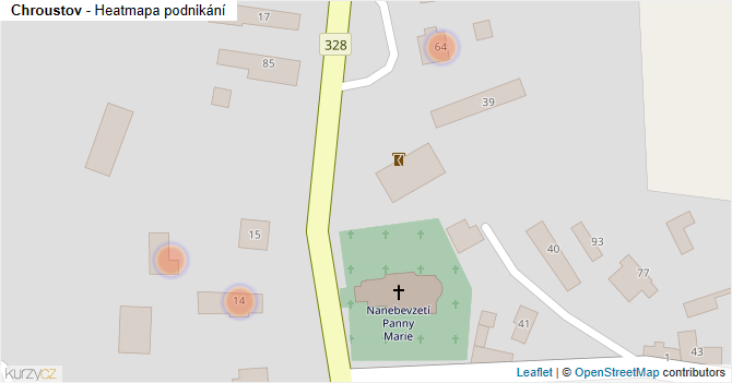 Chroustov - mapa podnikání