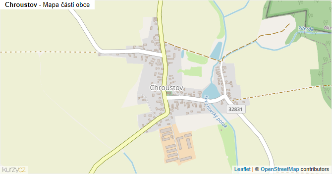 Chroustov - mapa části obce