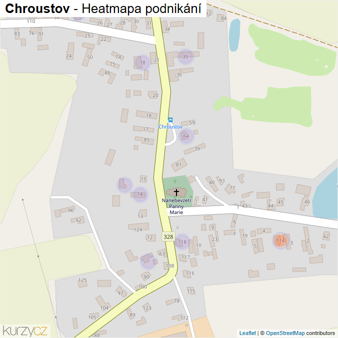 Mapa Chroustov - Firmy v části obce.