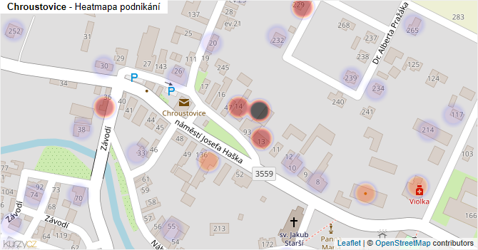 Chroustovice - mapa podnikání