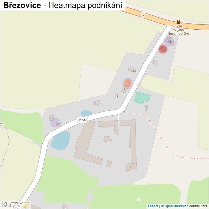 Mapa Březovice - Firmy v části obce.