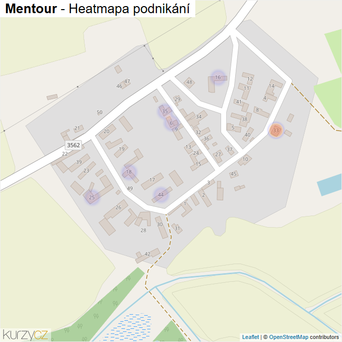 Mapa Mentour - Firmy v části obce.