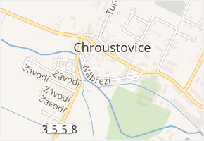 Nábřeží v obci Chroustovice - mapa ulice