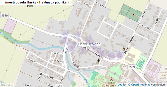 náměstí Josefa Haška - mapa podnikání