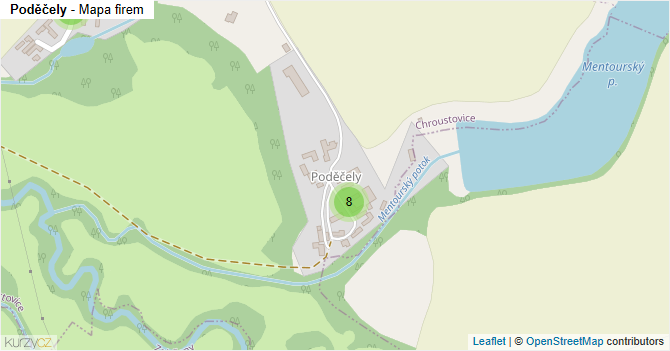 Poděčely - mapa firem