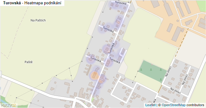 Turovská - mapa podnikání
