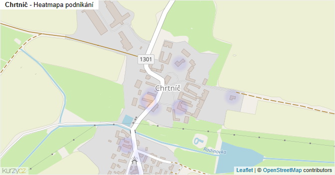 Chrtníč - mapa podnikání