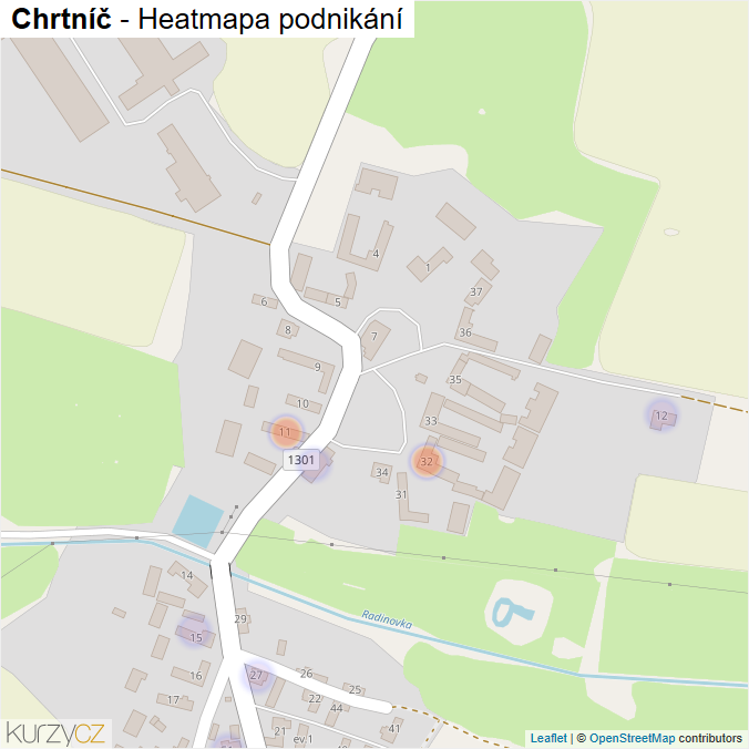 Mapa Chrtníč - Firmy v části obce.