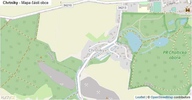 Chrtníky - mapa části obce