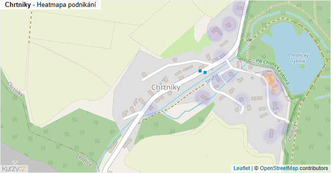 Chrtníky - mapa podnikání