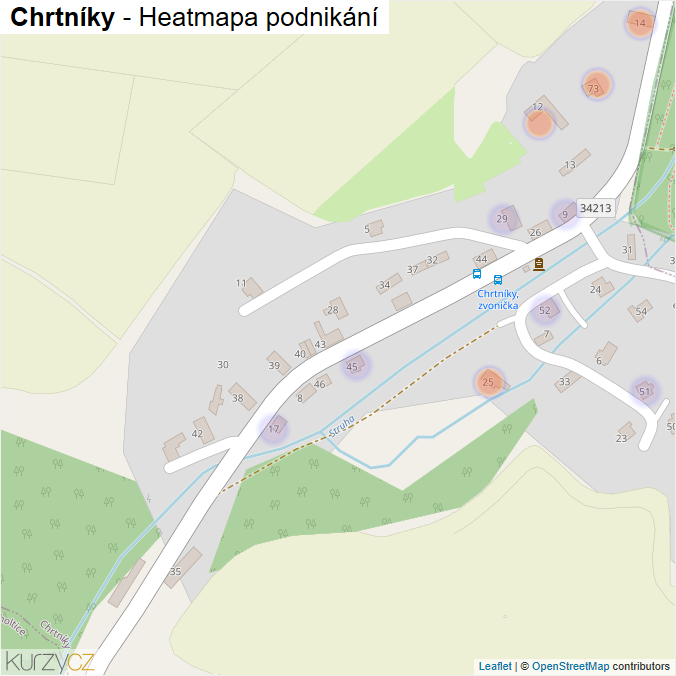 Mapa Chrtníky - Firmy v části obce.