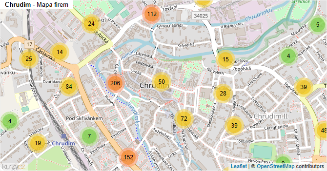 Chrudim - mapa firem