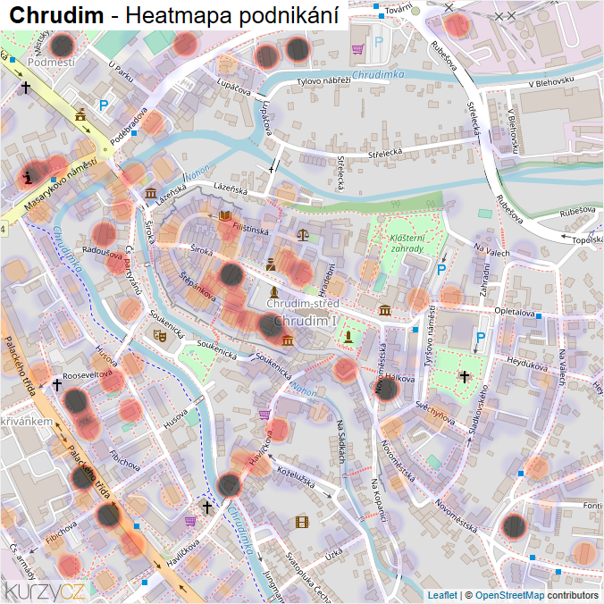 Mapa Chrudim - Firmy v obci.