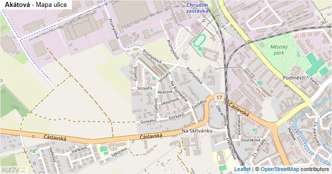 Akátová - mapa ulice