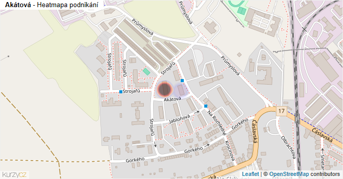 Akátová - mapa podnikání