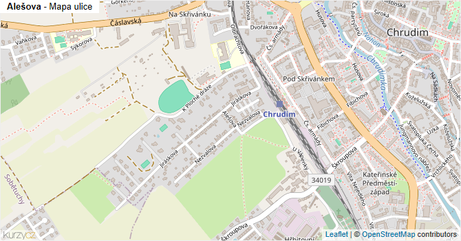 Alešova - mapa ulice