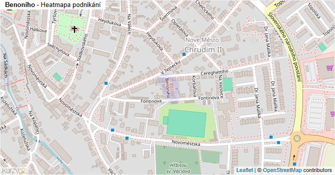 Benoniho - mapa podnikání