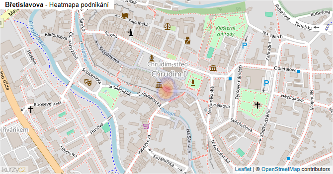 Břetislavova - mapa podnikání