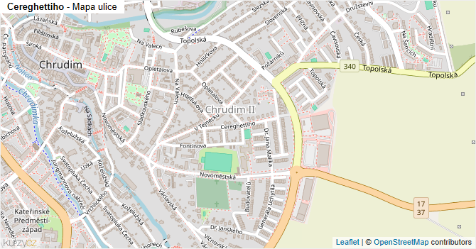 Cereghettiho - mapa ulice
