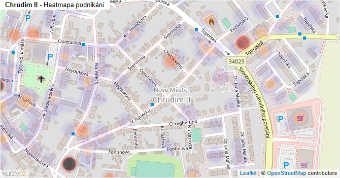 Chrudim II - mapa podnikání