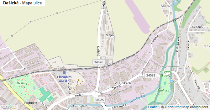 Dašická - mapa ulice