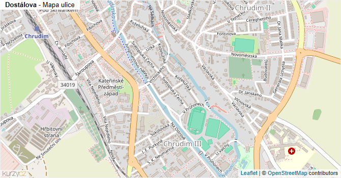 Dostálova - mapa ulice
